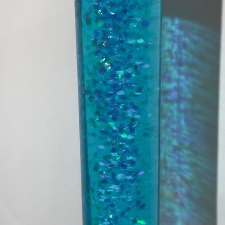 Blue Glitter Lamp