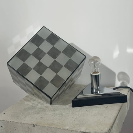 Vintage Glass Cube Lamp