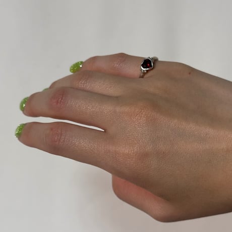 Garnet Heart Ring