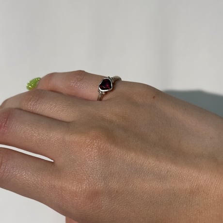 Garnet Heart Ring