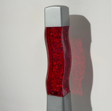 Wavy Red Glitter Lamp