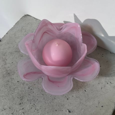 Pink Flower Candle