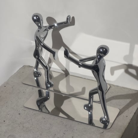 Humanoid Silver Bookends