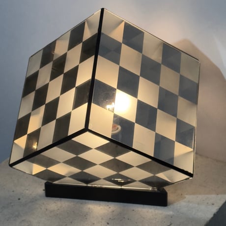 Vintage Glass Cube Lamp