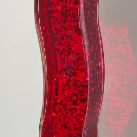 Wavy Red Glitter Lamp