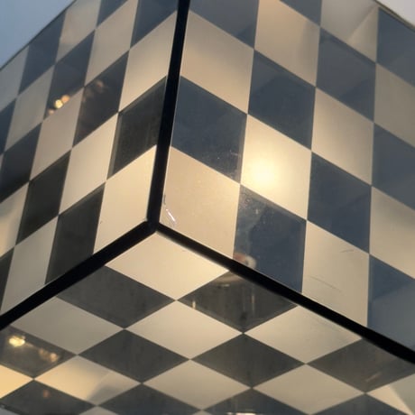 Vintage Glass Cube Lamp