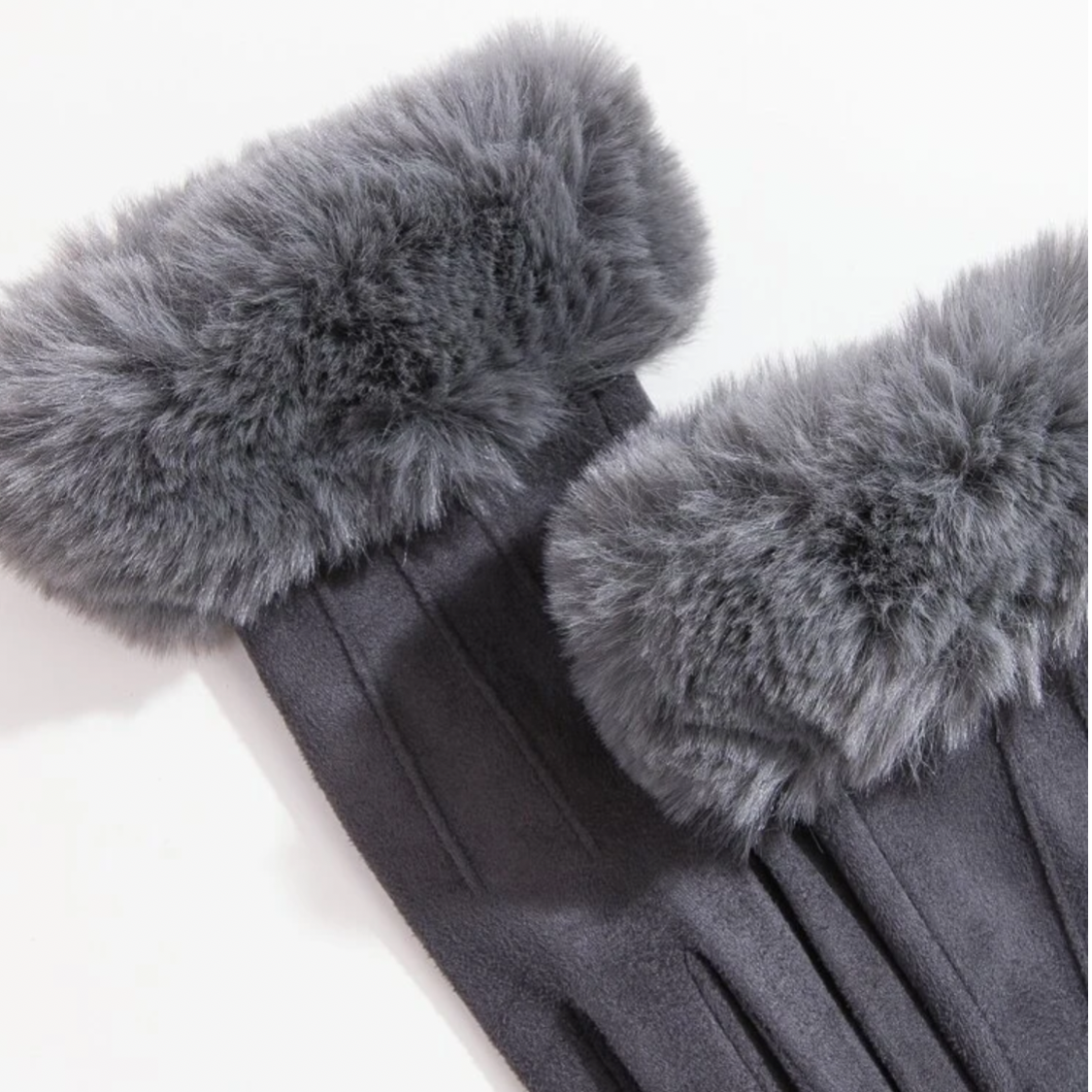 ファー手袋 グレー | Shisa66
