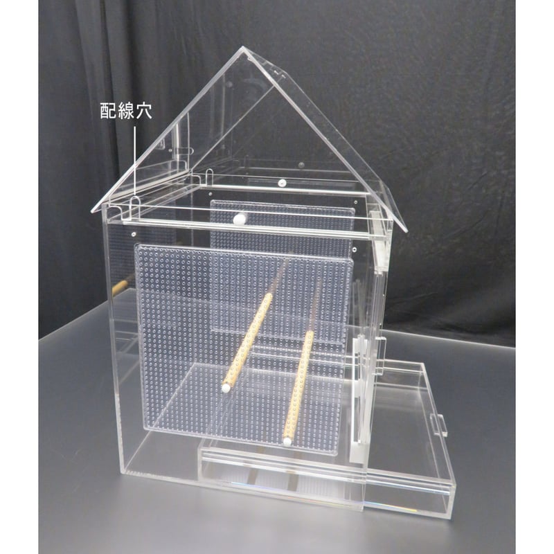 NEO側板パンチング鳥かご アクリル三角屋根 35×35×総H55cm NEO側板パンチング鳥かご アクリル三角屋根 35×35×総H55cm