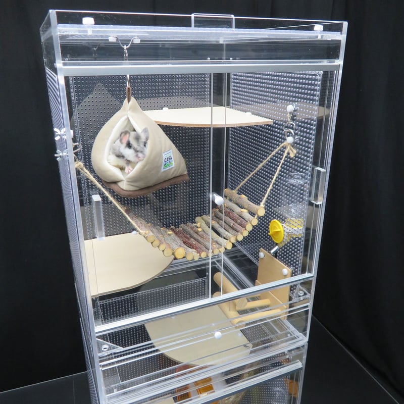 アクリル フクロ モモンガ ゲージ フクモモ 小屋 透明 クリア 用品付 アクリル フクロ モモンガ ゲージ フクモモ 小屋 透明 クリア 用品付