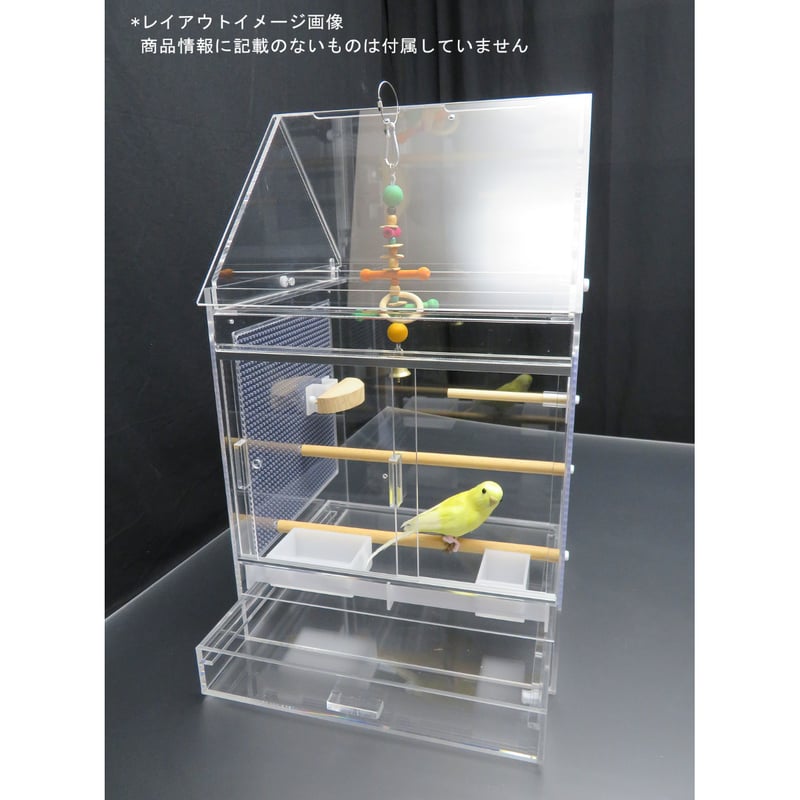 NEO側板パンチング鳥かご アクリル三角屋根 35×35×総H55cm NEO側板パンチング鳥かご アクリル三角屋根 35×35×総H55cm