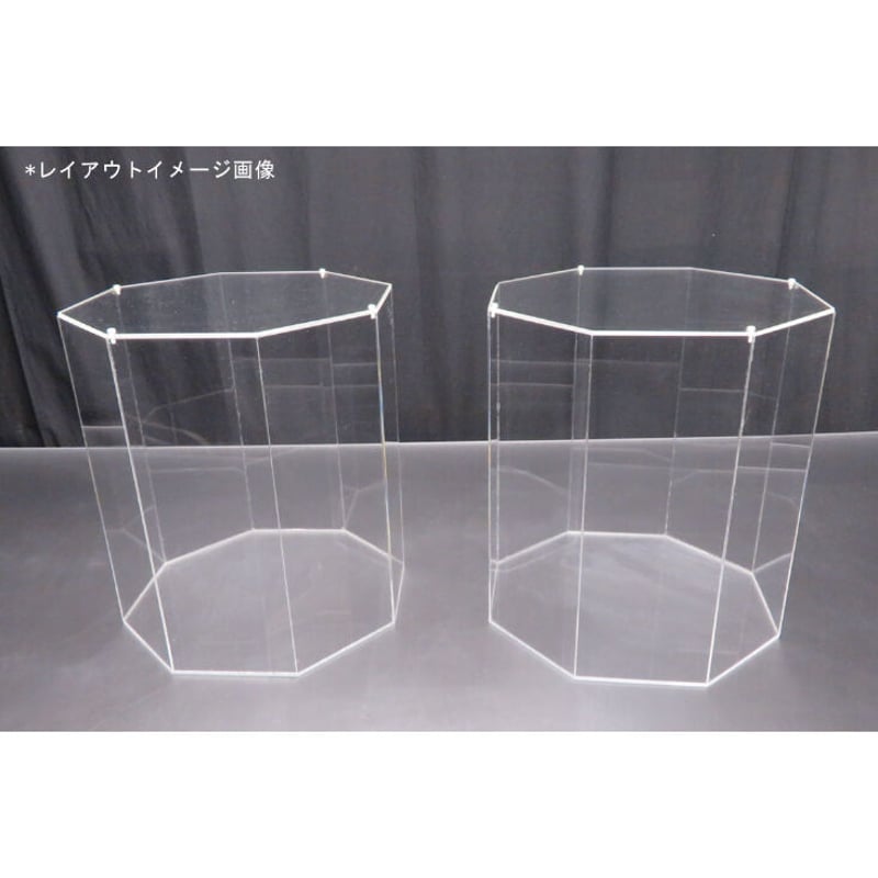 八角形のアクリルケース 一辺13cm 高さ約35cm 透明フタ付 八角形のアクリルケース 一辺13cm 高さ約35cm 透明フタ付