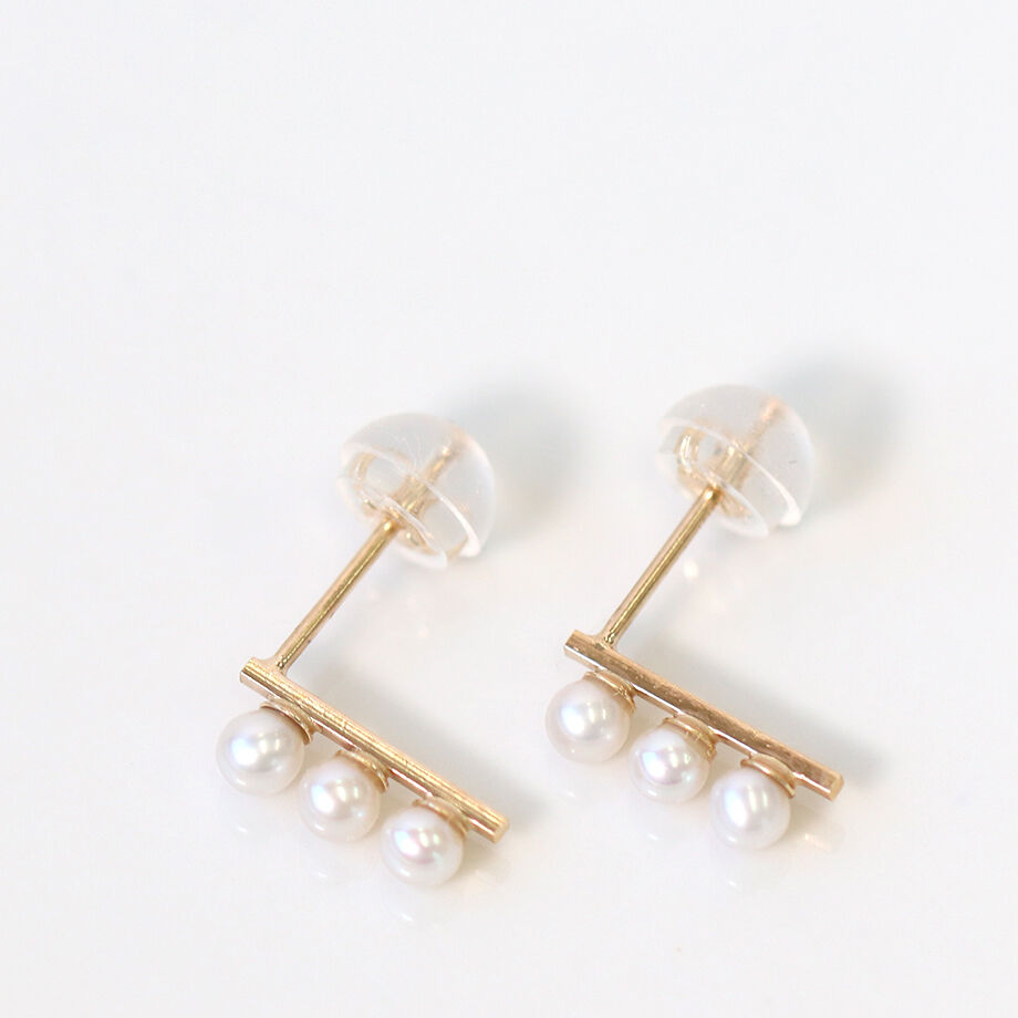 K10 ゴールド 淡水パールバーピアス 777698-330 | Manieru Party K10 ゴールド 淡水パールバーピアス 777698-330 | Manieru Party