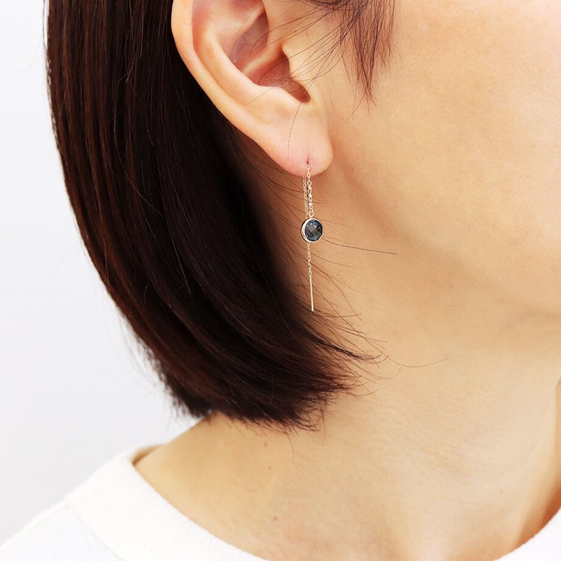 K10 ゴールド ロンドンブルートパーズピアス (チェーンタイプ) 778169