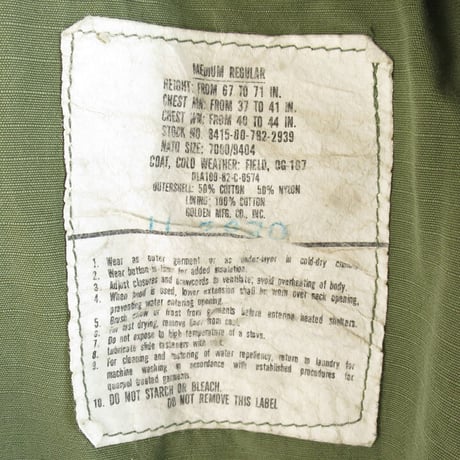 80s US Army M-65 Field Jacket 3rd Model (Medium/Regular)
