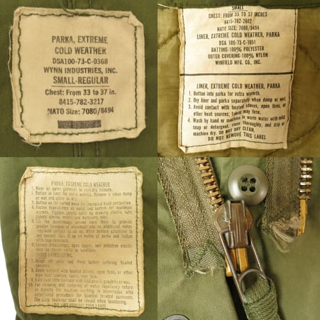 70s US Army M-65 Fishtail Parka Fullset (Small)