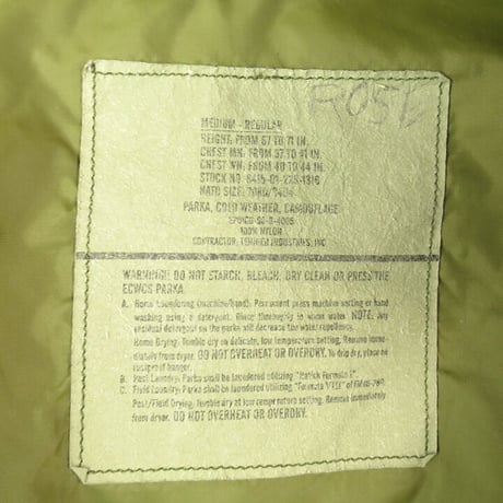 90s US Army ECWCS GEN1 LEVEL6 GORE-TEX Parka (Medium/Regular)