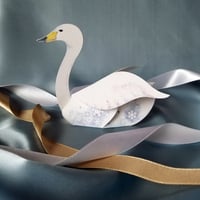 印刷済み「白鳥／スワン」ギフトボックス展開図