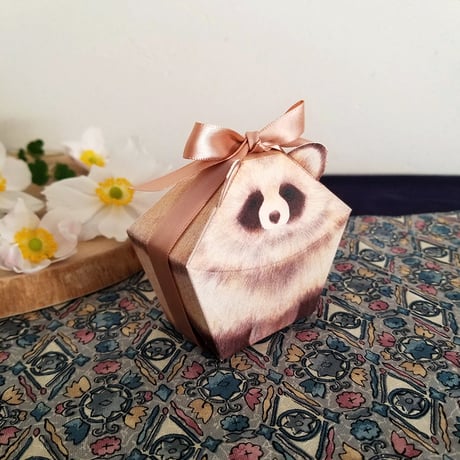 印刷済み「エゾタヌキ／狸（たぬき）」小物ケース展開図
