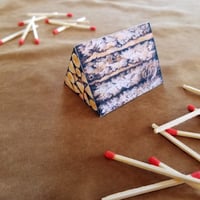 「薪（カナヘビ・オツネントンボ）モチーフのマッチ箱」おもちゃ展開図