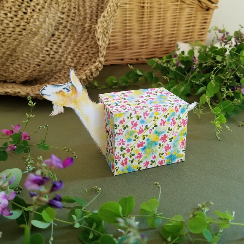 山羊（ヤギ）&ヤマハギ」ギフトボックス展開図 | Kyoco's 展開図