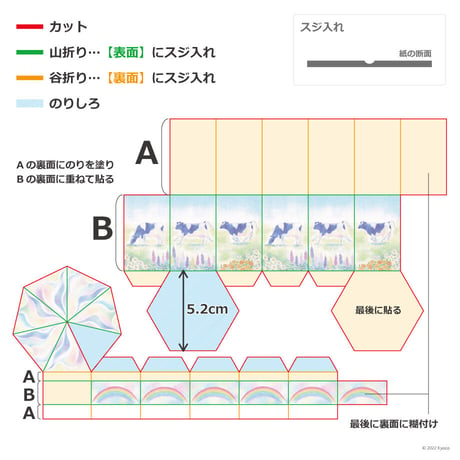 「放牧牛」ギフトボックス展開図