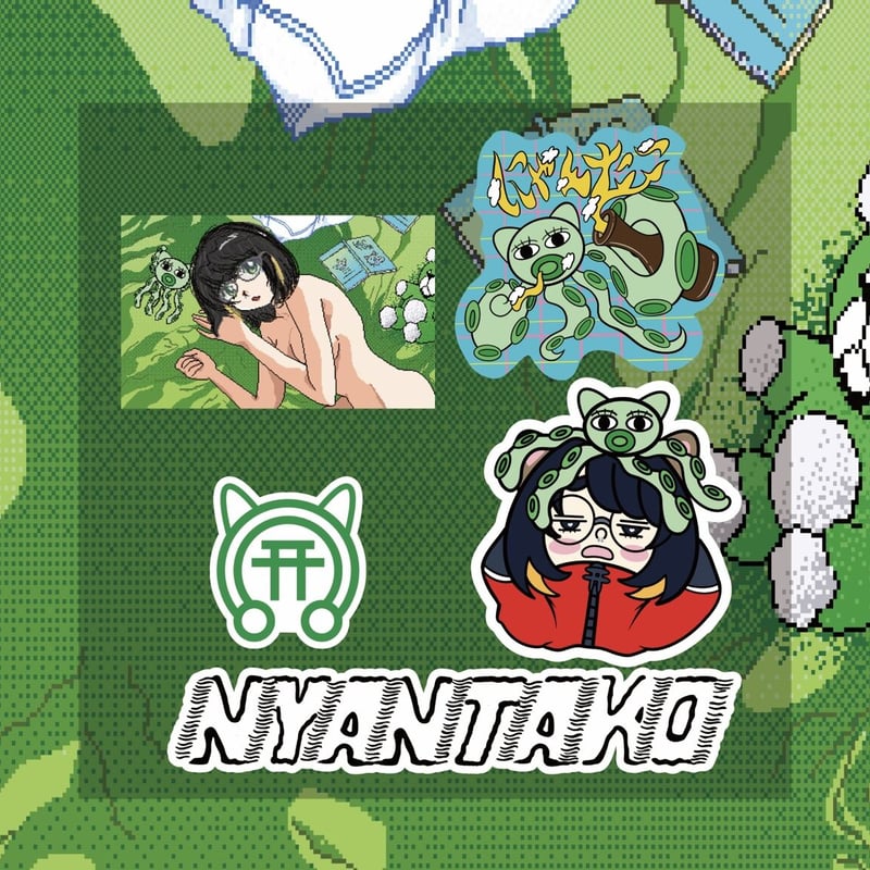 NYANTAKO×KDN Sticker set | 幽幻怪社件-KUDAN-『件らNight