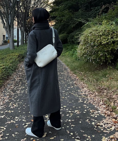 PINSTRIPE GRAY WOOL COAT