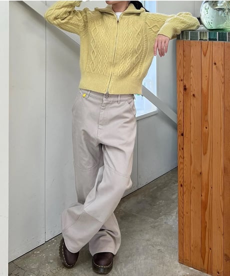 DOUBLE ZIP CABLE KNIT（2color!）