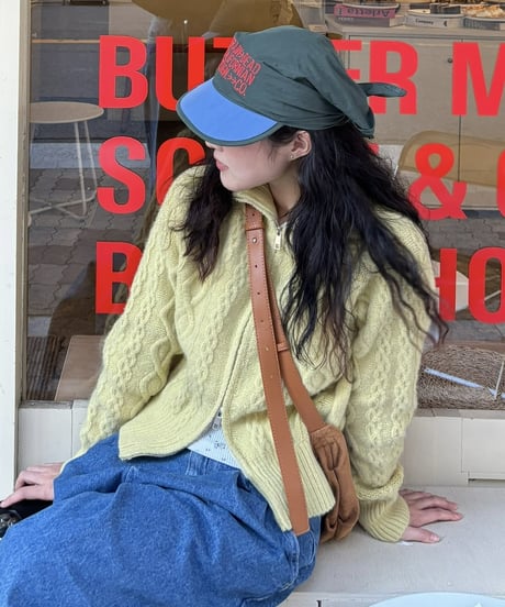 DOUBLE ZIP CABLE KNIT（2color!）