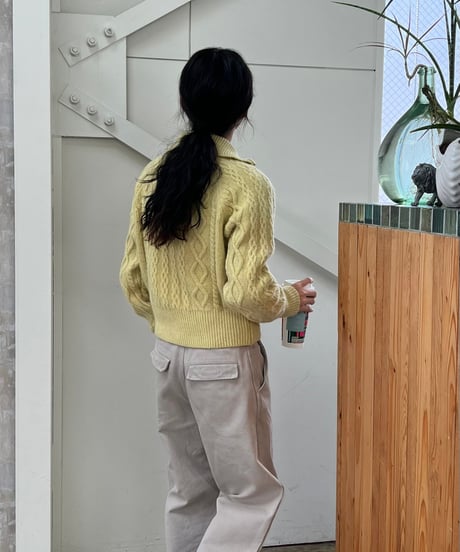 DOUBLE ZIP CABLE KNIT（2color!）