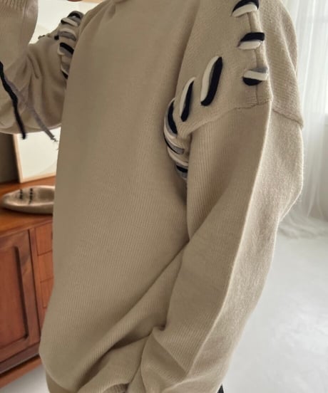 STRING CREW NECK KNIT（2color）