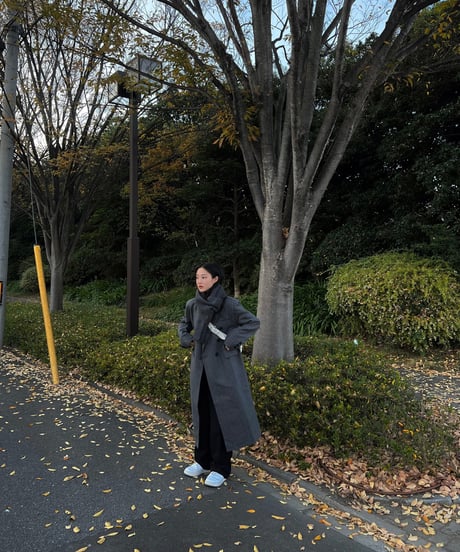 PINSTRIPE GRAY WOOL COAT