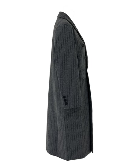 PINSTRIPE GRAY WOOL COAT