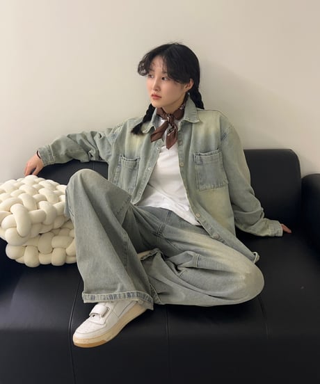 ［Restock］WASHED PALE JEANS SET