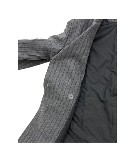 PINSTRIPE GRAY WOOL COAT