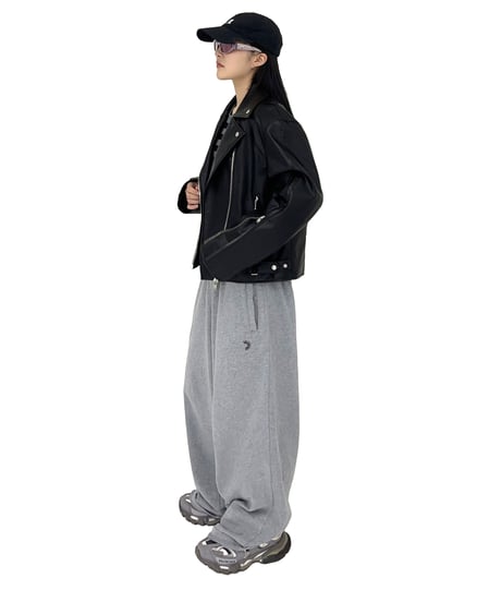 WIDE LOGO PANTS 'light gray