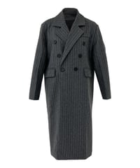 PINSTRIPE GRAY WOOL COAT