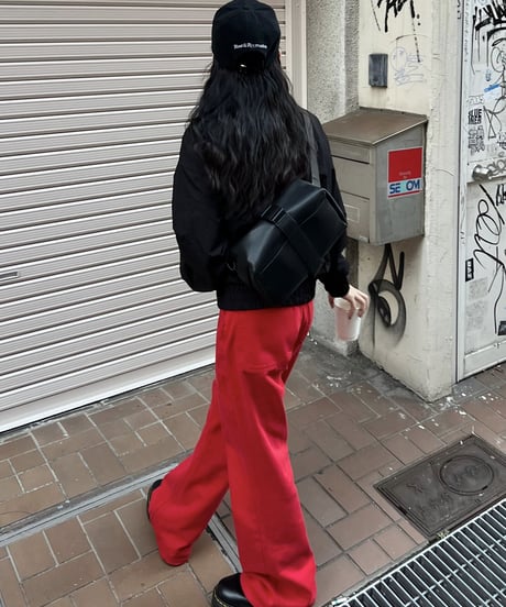 RED FLARE PANTS