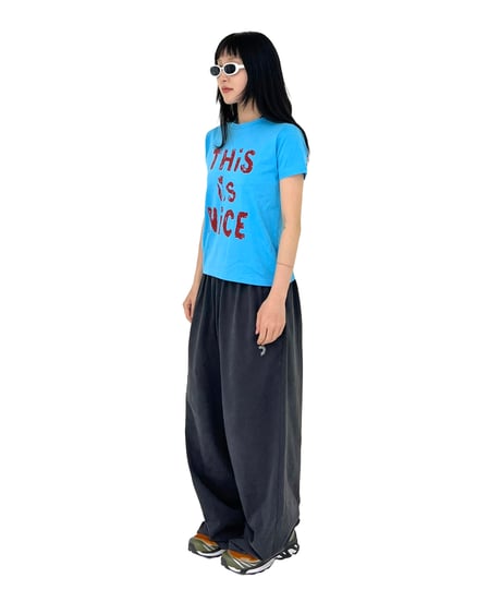 WIDE LOGO PANTS 'charcoal gray