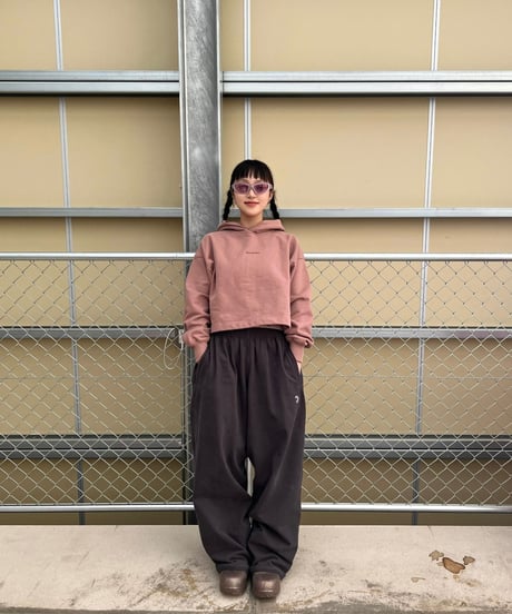 WIDE LOGO PANTS 'charcoal gray