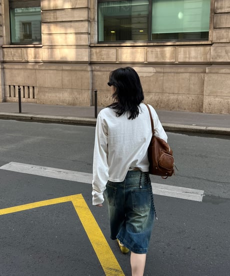 SOLID WASHING DENIM SHORTS（2color!）