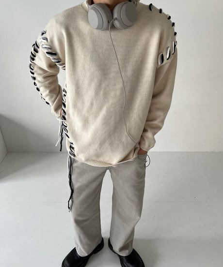 STRING CREW NECK KNIT（2color）