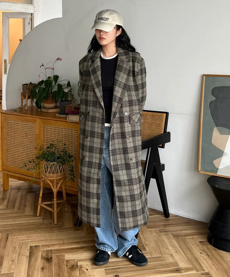 Apart by lowrys  カシープウールフードコート　チェック オンライン ストアファッション - Apart by lowrys カシープ