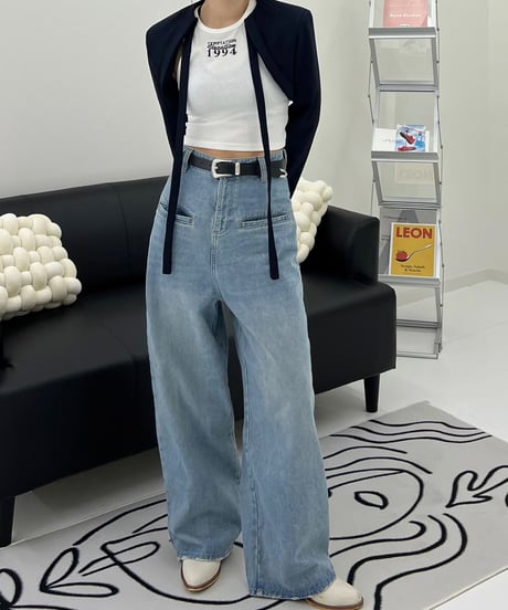 WASHED WIDE DENIM