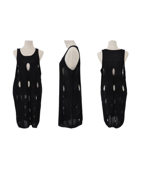 DAMAGE HOLE KNIT ONE-PIECE