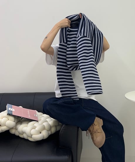 CHUCKY STRIPE KNIT-STOLE SET