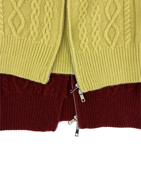 DOUBLE ZIP CABLE KNIT（2color!）