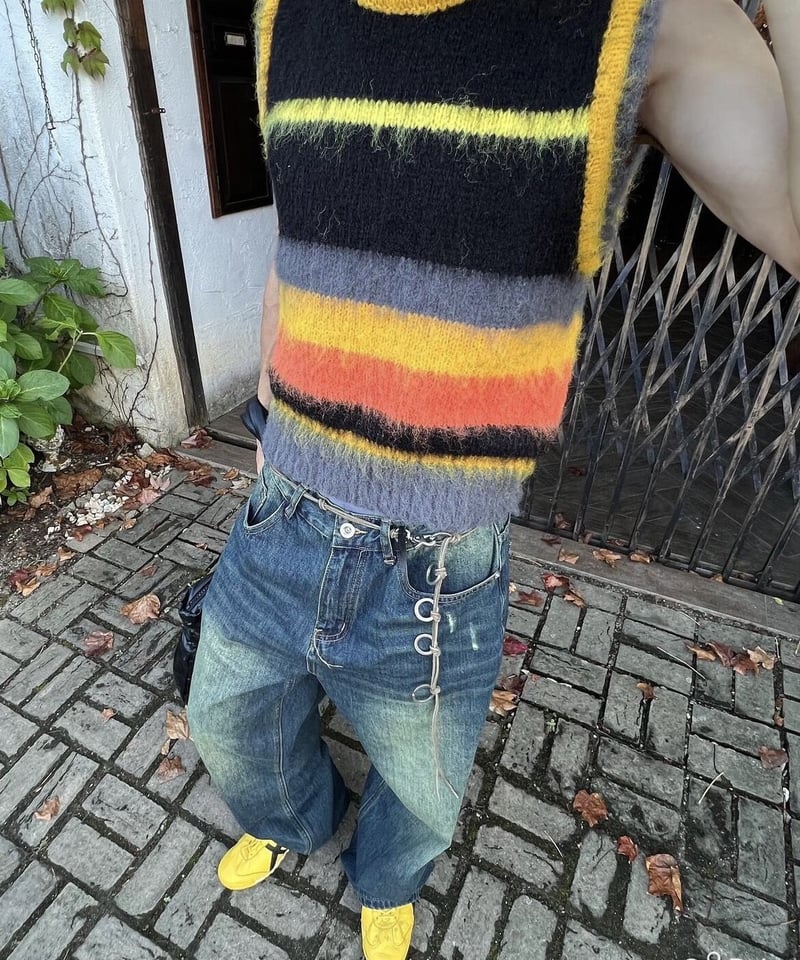 Restock］STRIPED MOHAIR KNIT VEST | 10llllllllll
