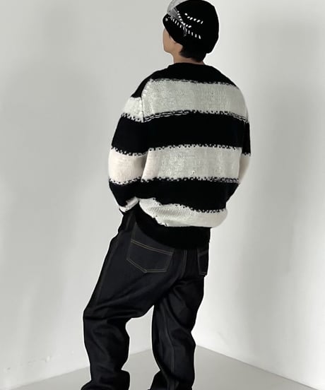 STRIPE DAMAGE KNIT