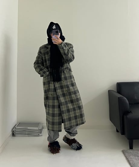［Restock］CHECK WOOL COAT